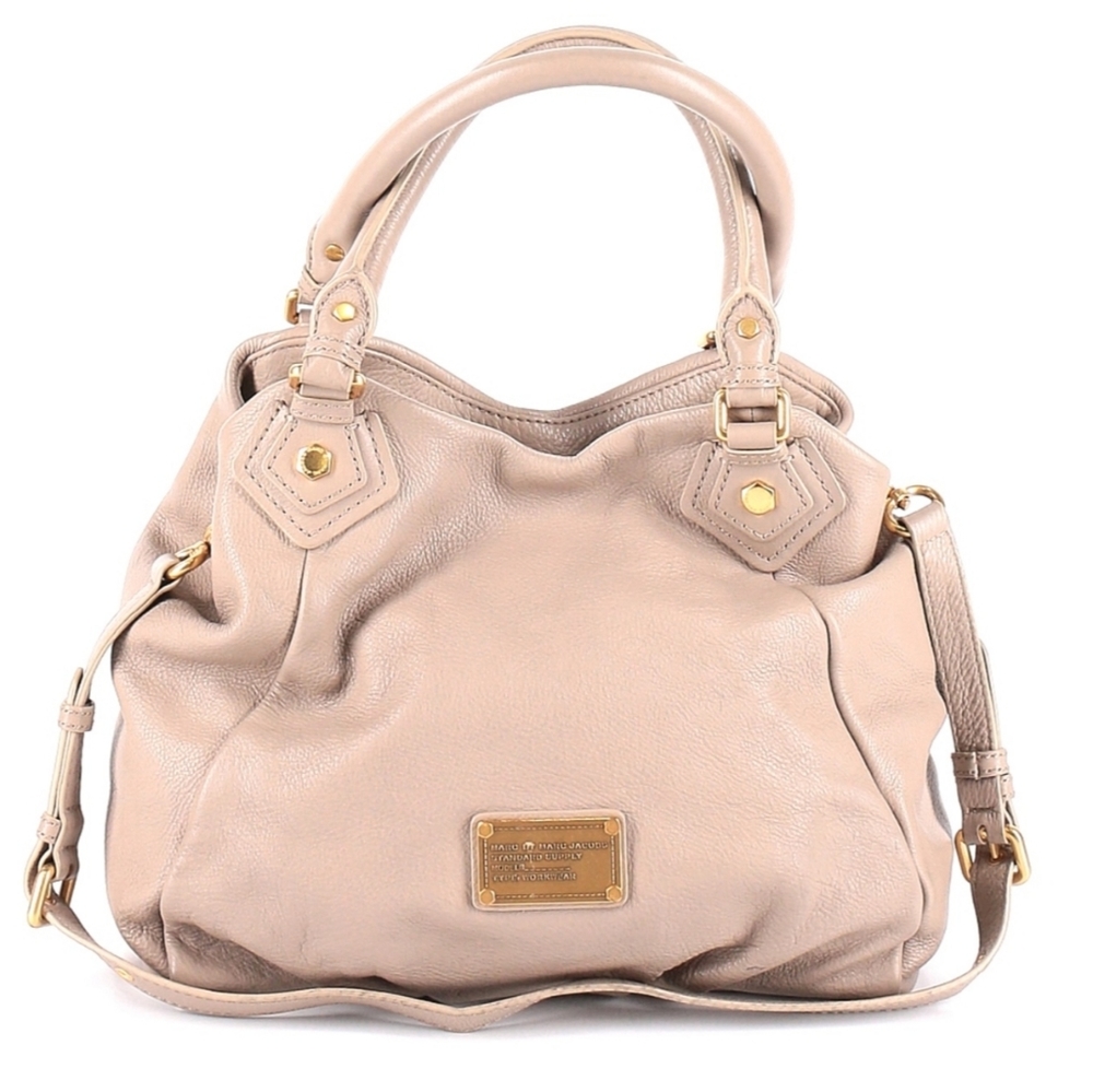 MARC by Marc Jacobs Classic Q Fran Satchel Bag Gray Leather Crossbody Gold